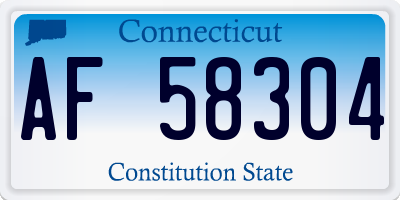 CT license plate AF58304