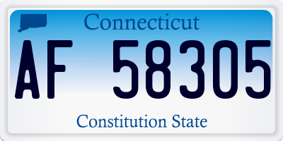 CT license plate AF58305