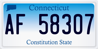 CT license plate AF58307
