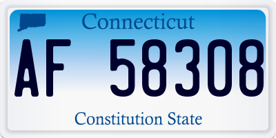 CT license plate AF58308