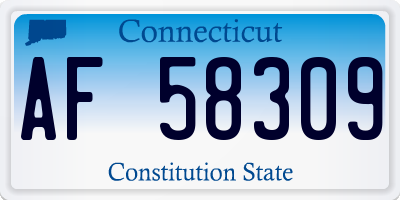 CT license plate AF58309