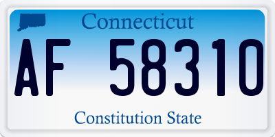CT license plate AF58310