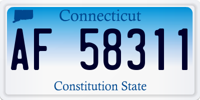 CT license plate AF58311