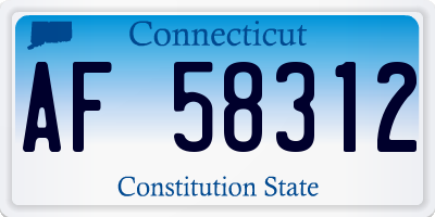 CT license plate AF58312
