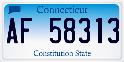 CT license plate AF58313
