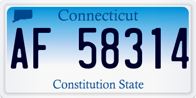 CT license plate AF58314