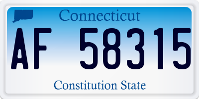CT license plate AF58315