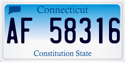 CT license plate AF58316