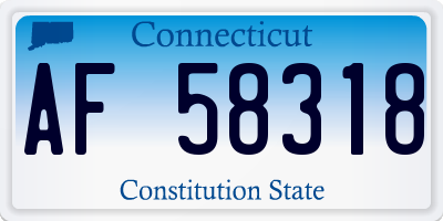 CT license plate AF58318