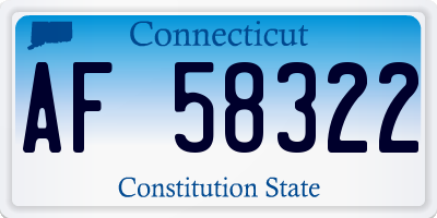 CT license plate AF58322