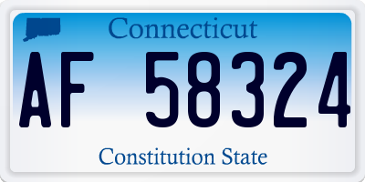 CT license plate AF58324