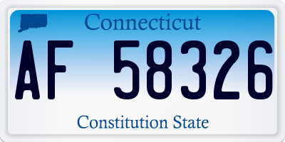 CT license plate AF58326