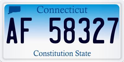 CT license plate AF58327