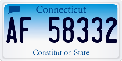 CT license plate AF58332