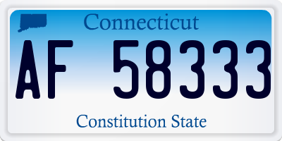 CT license plate AF58333