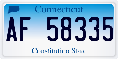 CT license plate AF58335