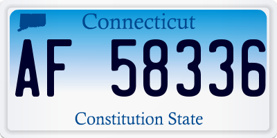CT license plate AF58336