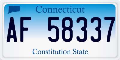 CT license plate AF58337