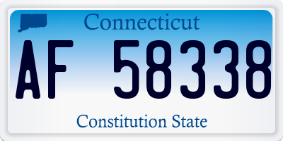 CT license plate AF58338