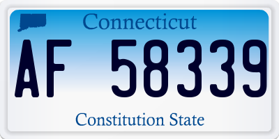 CT license plate AF58339