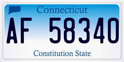 CT license plate AF58340