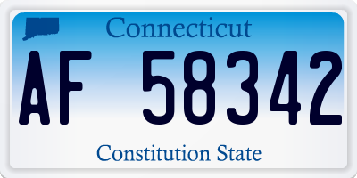 CT license plate AF58342