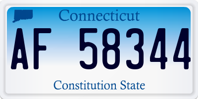 CT license plate AF58344