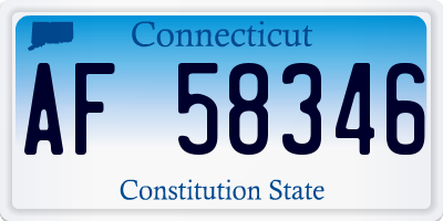 CT license plate AF58346