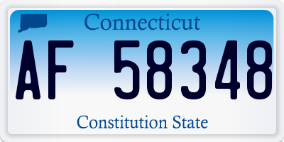 CT license plate AF58348