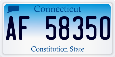 CT license plate AF58350