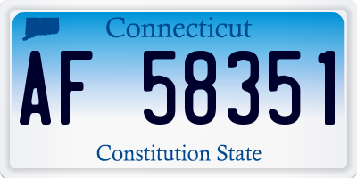 CT license plate AF58351