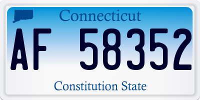 CT license plate AF58352