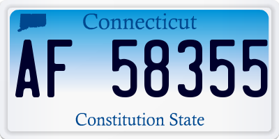 CT license plate AF58355