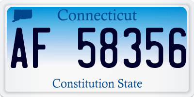 CT license plate AF58356