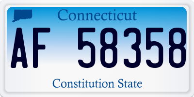 CT license plate AF58358
