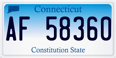 CT license plate AF58360