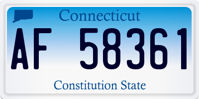 CT license plate AF58361