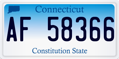 CT license plate AF58366