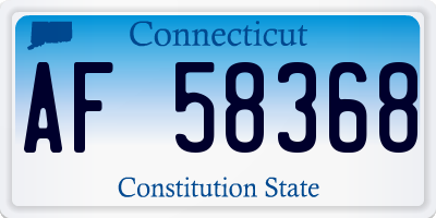 CT license plate AF58368