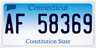CT license plate AF58369