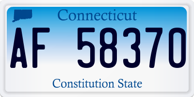 CT license plate AF58370