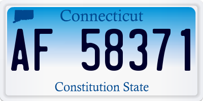 CT license plate AF58371
