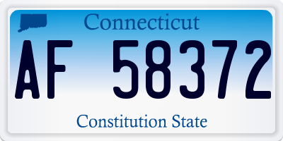 CT license plate AF58372