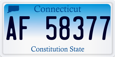 CT license plate AF58377