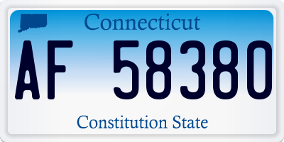 CT license plate AF58380