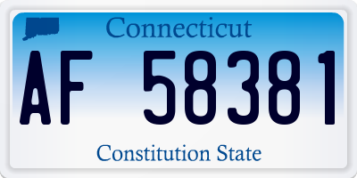 CT license plate AF58381