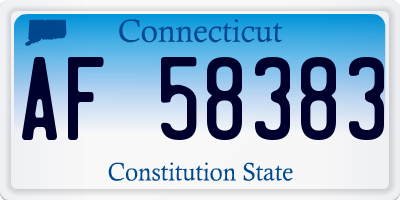 CT license plate AF58383