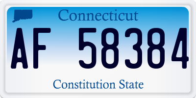 CT license plate AF58384
