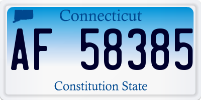 CT license plate AF58385