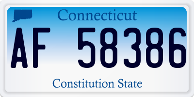 CT license plate AF58386